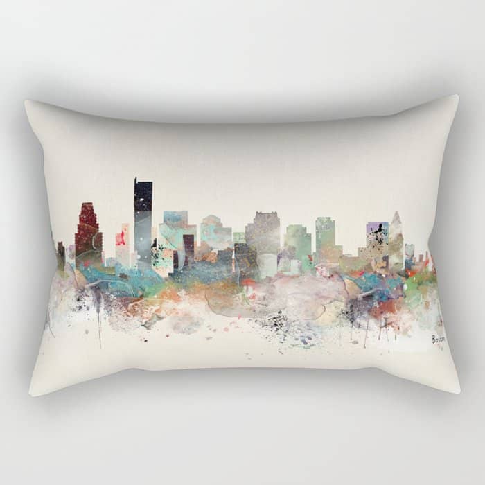 Boston Massachusetts Skyline Rectangular Pillow