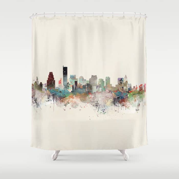Boston Massachusetts Skyline Shower Curtain