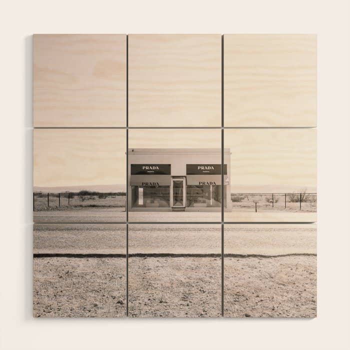 Marfa Icon - Black And White Version Wood Wall Art