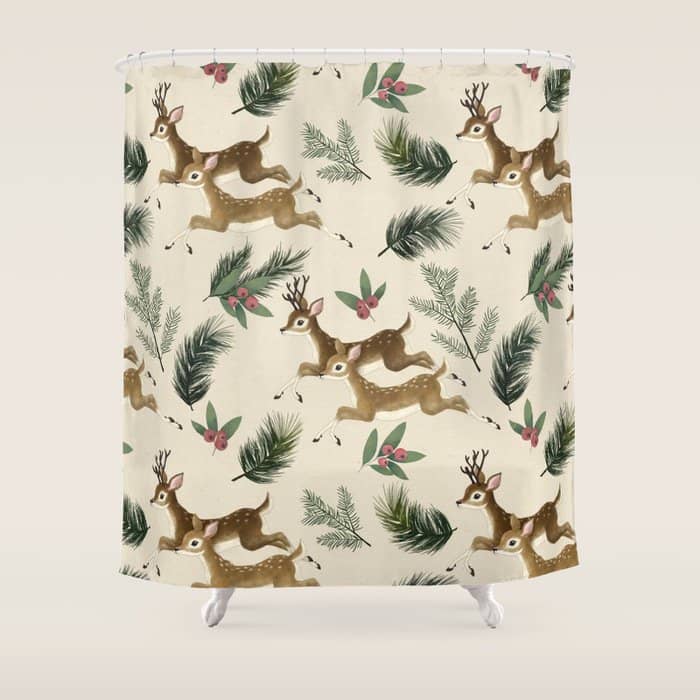 Winter Deer // Repeat Pattern Shower Curtain