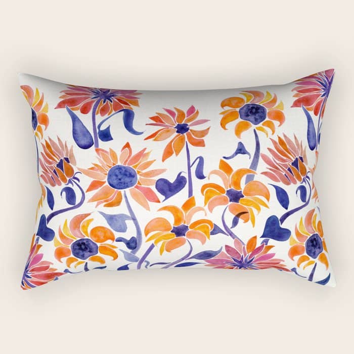 Sunflowers - Sunset Palette Rectangular Pillow