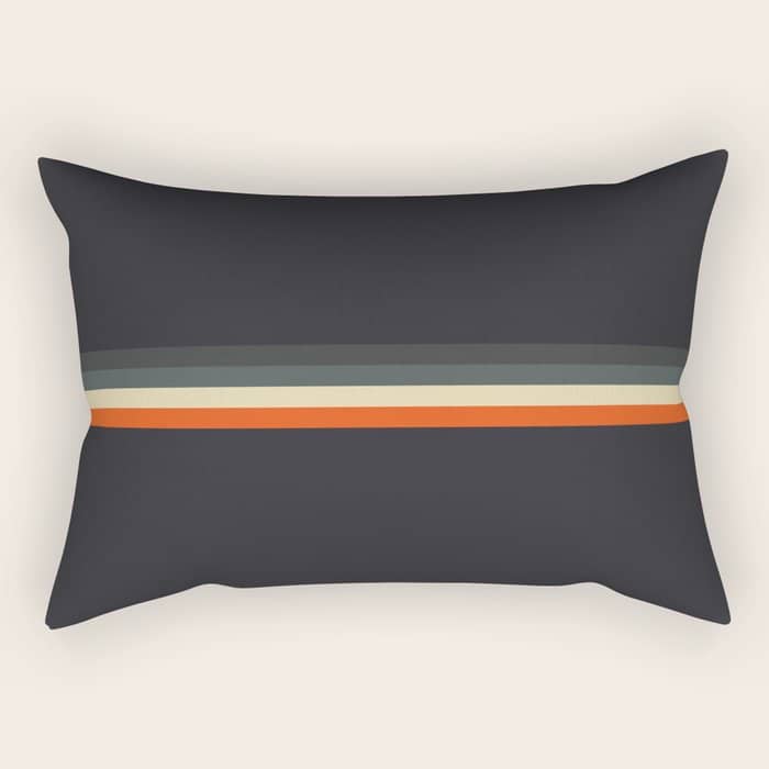 Meness - Classic Minimal Dark Retro Summer Stripes Rectangular Pillow