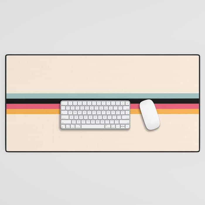 Ishtar - Classic Retro Summer Stripes Desk Mat