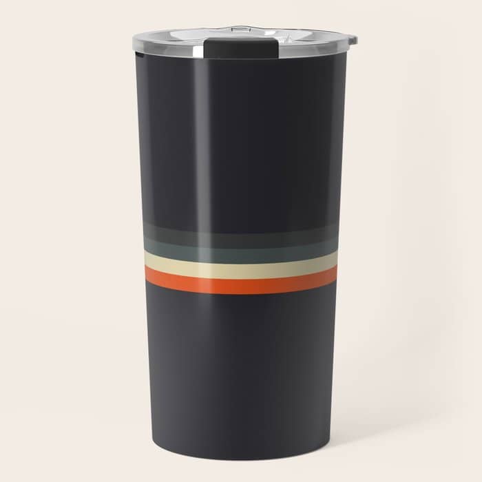 Meness - Classic Minimal Dark Retro Summer Stripes Travel Mug