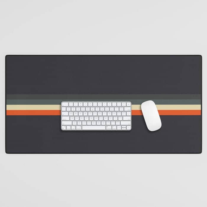 Meness - Classic Minimal Dark Retro Summer Stripes Desk Mat