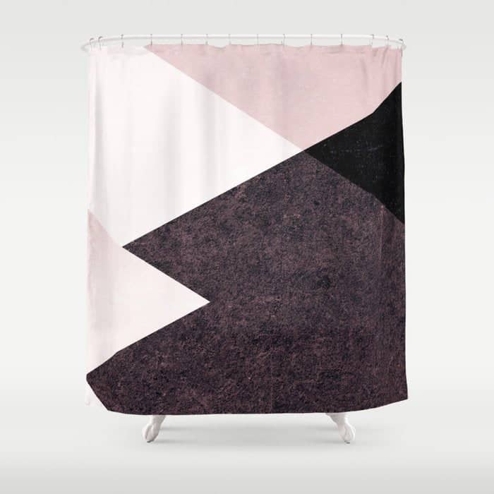 Geometrics Iii - Pink Granite & Marble Shower Curtain