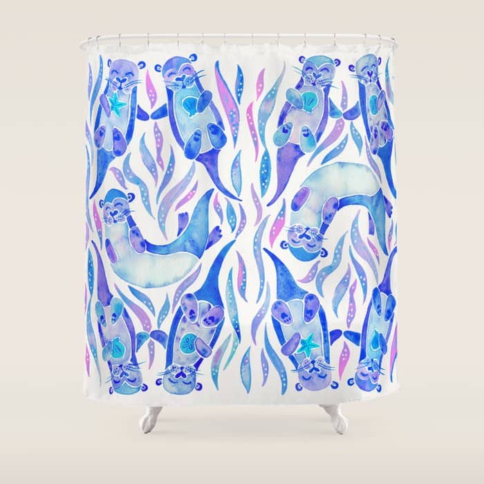 Five Otters - Indigo Ombrã© Shower Curtain