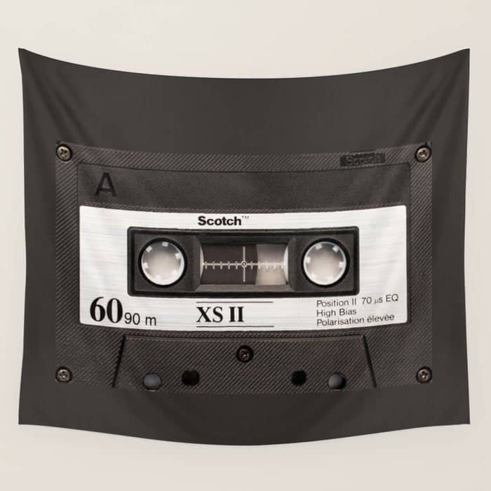 Cassette Tape Black And White #Decor #Homestorie #Buyart Wall Tapestry