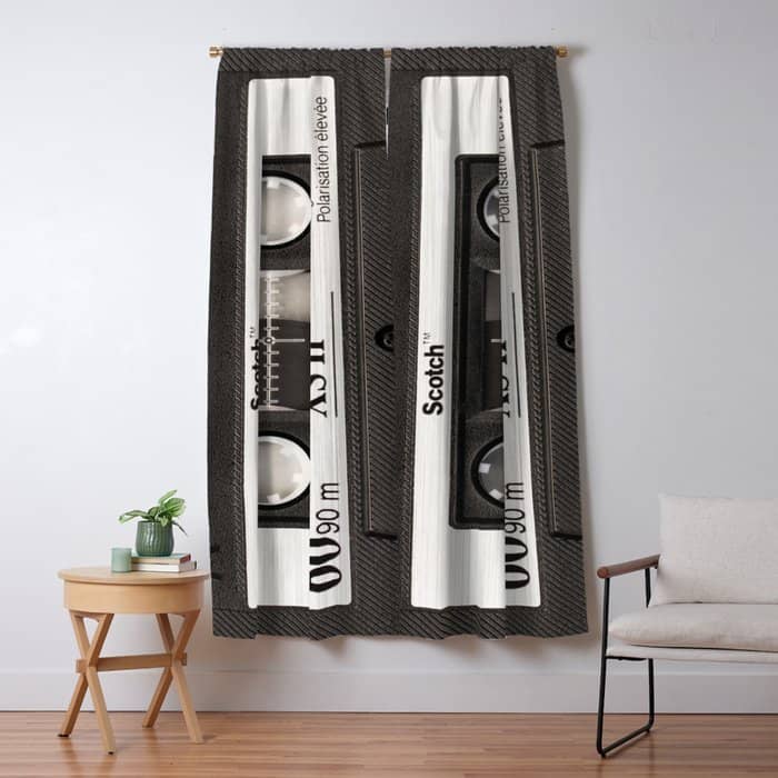 Cassette Tape Black And White #Decor #Homestorie #Buyart Window Curtain