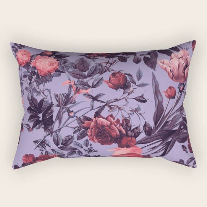 Romantic Floral Pattern Rectangular Pillow