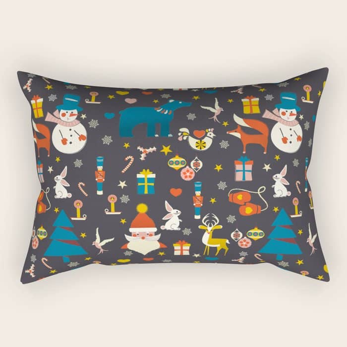 Christmas Symbols Pattern Rectangular Pillow