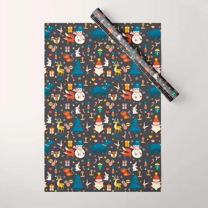 Christmas Symbols Pattern Wrapping Paper