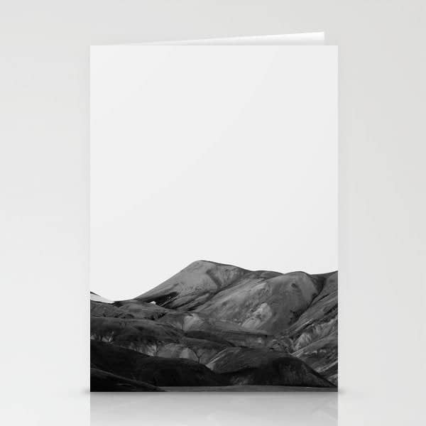 Mountain Range, Minimalist Art, Mountain Stationery Card