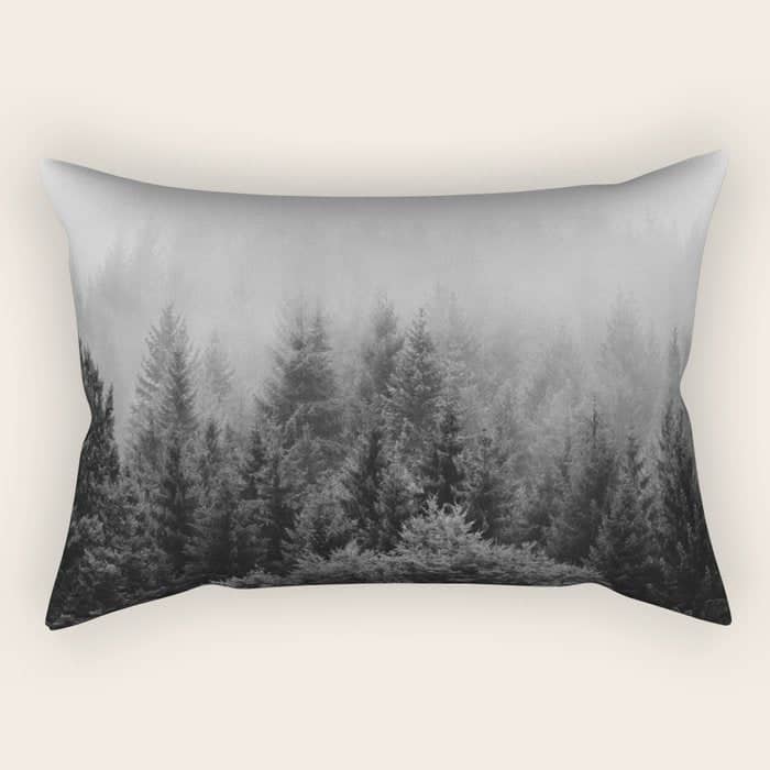 Forest, Black And White Rectangular Pillow