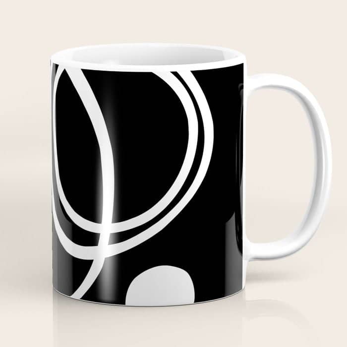 Line Art, Modern, Minimal, Black And White Coffee Mug