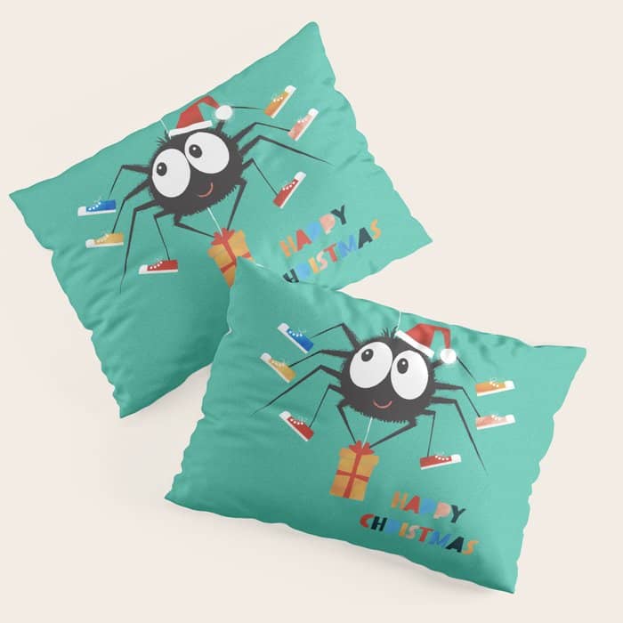 Happy Christmas Santa Spider Pillow Sham