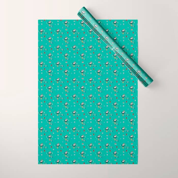Happy Christmas Santa Spider Wrapping Paper