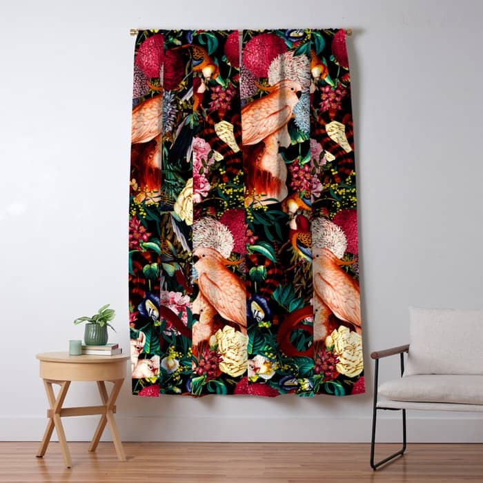 Floral And Animals Pattern Ii Window Curtain