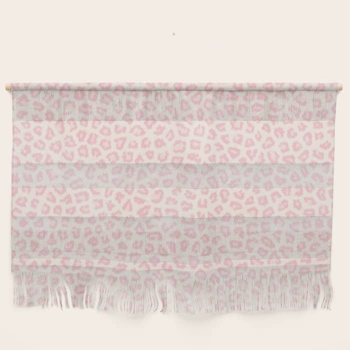 Modern Ivory Blush Pink Girly Cheetah Animal Print Pattern Wall Hanging