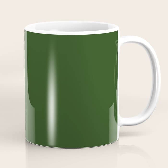 Solid Dark Forest Green Simple Solid Color All Over Print Coffee Mug