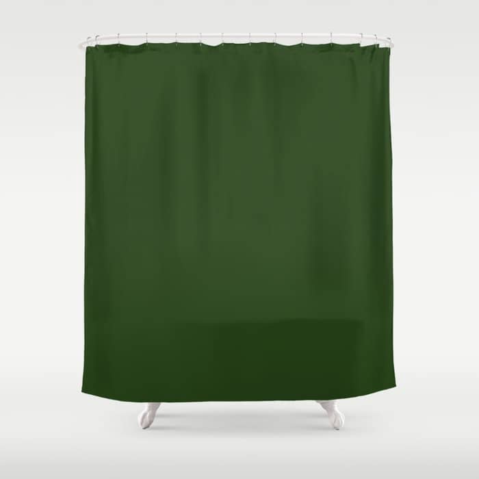 Solid Dark Forest Green Simple Solid Color All Over Print Shower Curtain