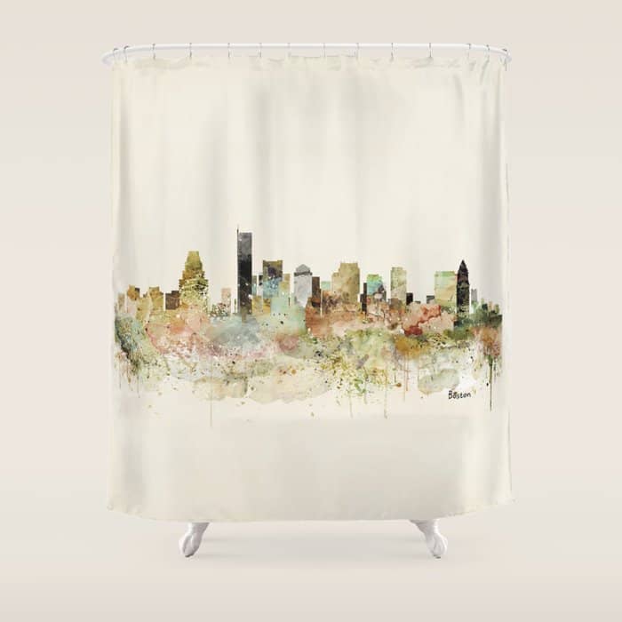 Boston Massachusetts Skyline Shower Curtain