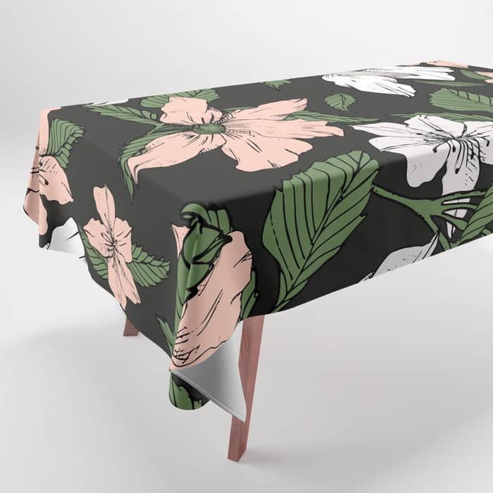 Flowers In The Tropical Night Tablecloth