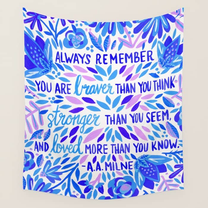 Always Remember - Indigo Palette Wall Tapestry