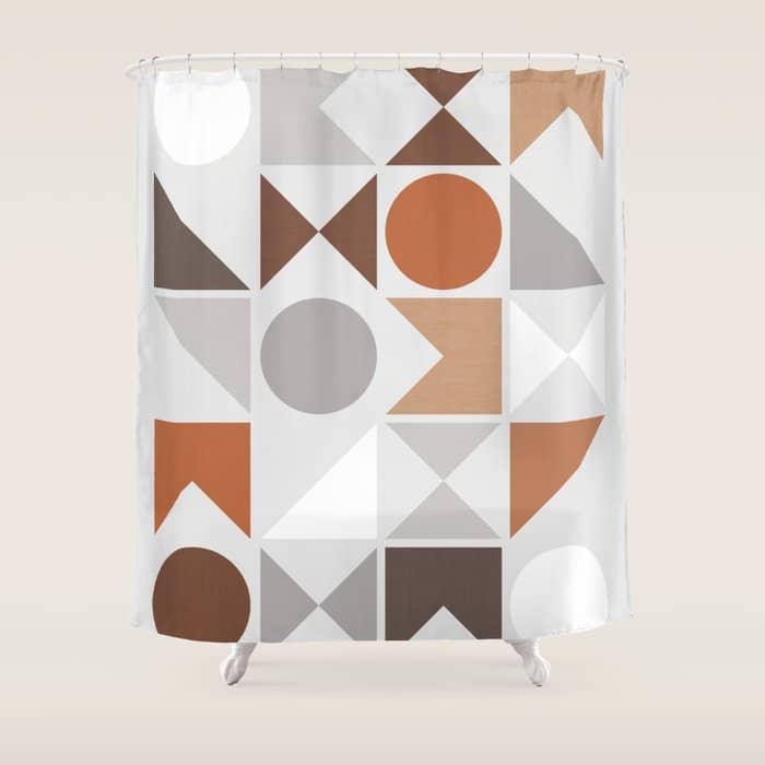 Mid Century Modern Geometric 16 Shower Curtain