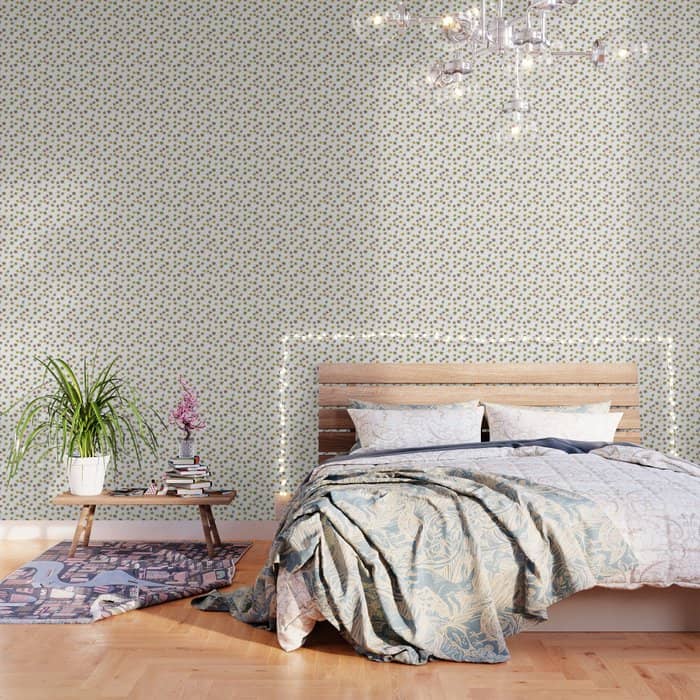 Colorado Aspen Tree Leaves Hand-Painted Watercolors In Golden Autumn Shades On Clear Wallpaper