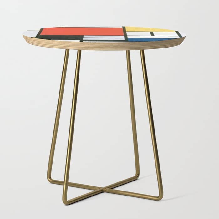 Piet Mondrian, Composition In Red, Yellow, Blue And Black Side Table