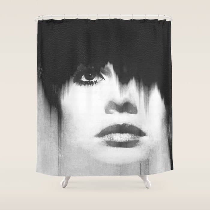 Women (Portrait) Black And White Shower Curtain