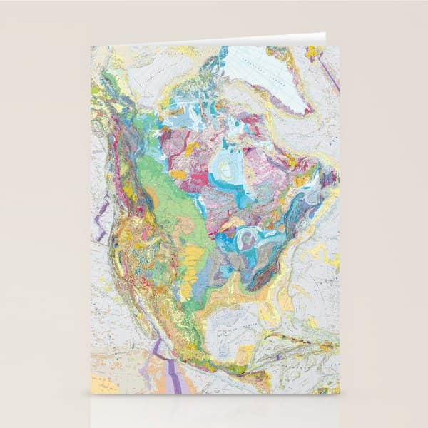 Usgs Geological Map Of North America Stationery Card
