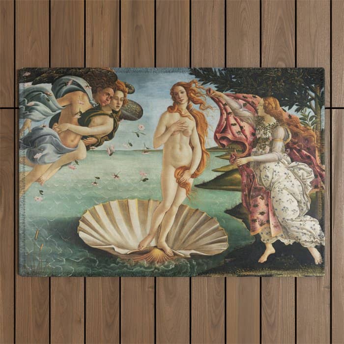 The Birth Of Venus By Sandro Botticelli, 1445 Outdoor Rug