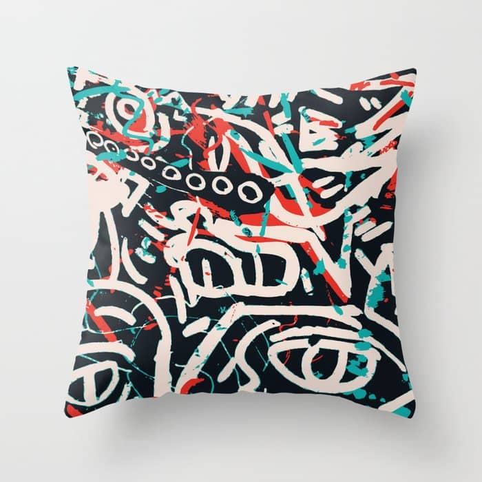 Street Art Pattern Graffiti Post Throw Pillow