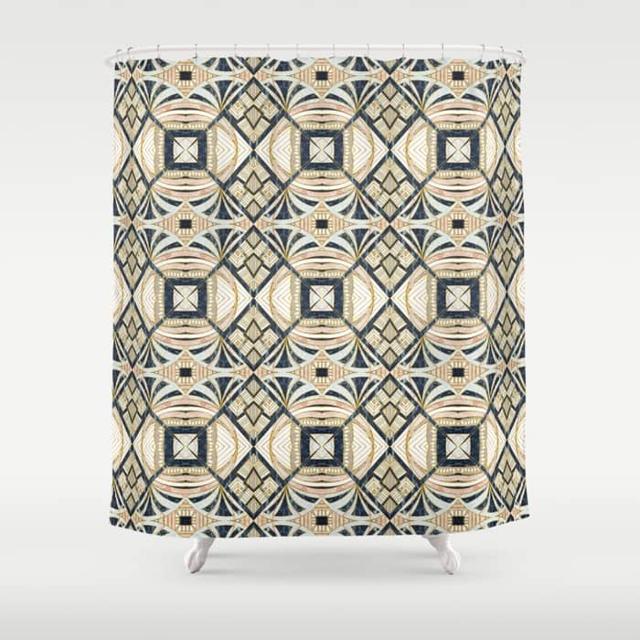 Mosaic Marbled Art Deco Ii Shower Curtain