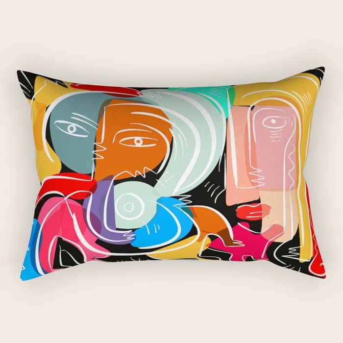 Love Your Family Expressionist Cubist Street Art Rectangular Pillow