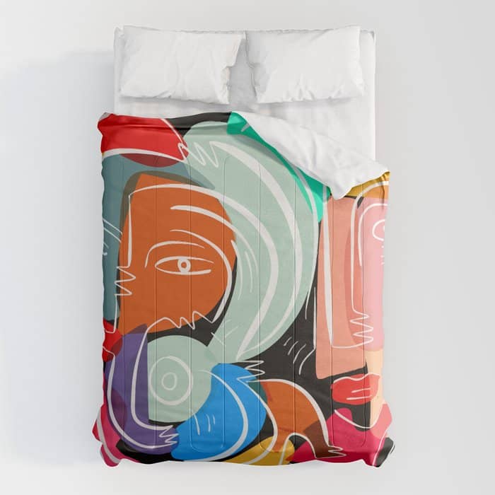 Love Your Family Expressionist Cubist Street Art Comforter