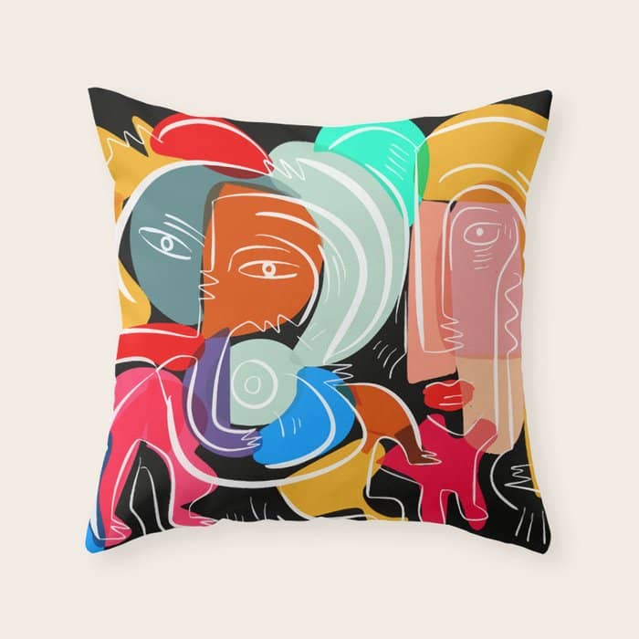 Love Your Family Expressionist Cubist Street Art Throw Pillow