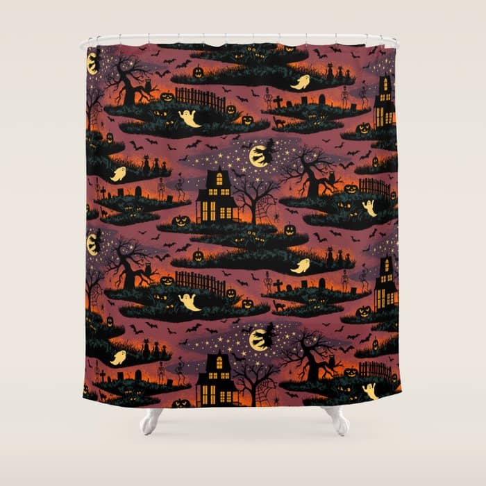 Halloween Night - Bonfire Glow Shower Curtain