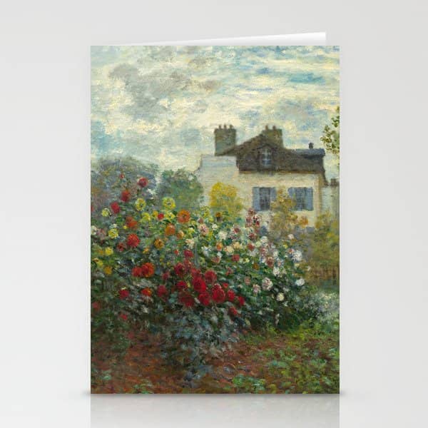 Claude Monet The Artist'S Garden In Argenteuil, 1873 Stationery Card