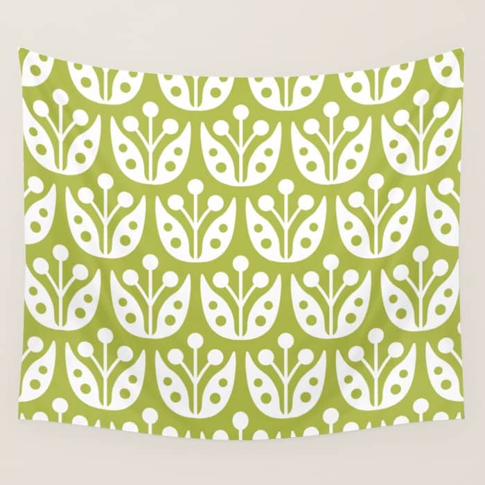 Mid Century Flower Pattern 5 Wall Tapestry