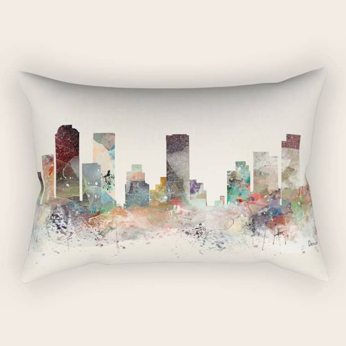 Denver Colorado Skyline Rectangular Pillow