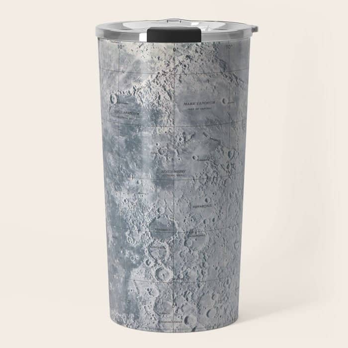 Vintage Lunar Moon Map, 1960s Travel Mug