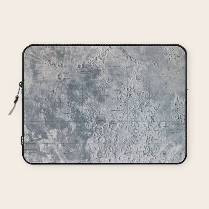 Vintage Lunar Moon Map, 1960s Laptop Sleeve