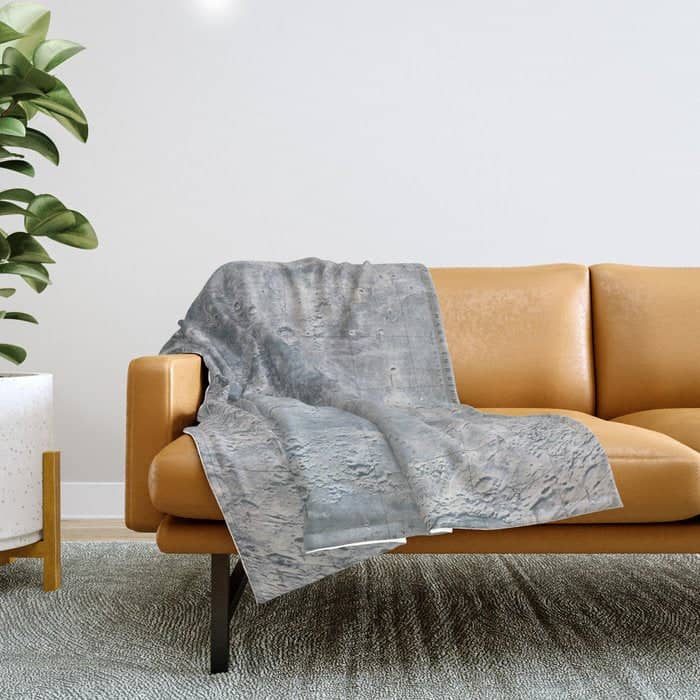Vintage Lunar Moon Map, 1960s Throw Blanket