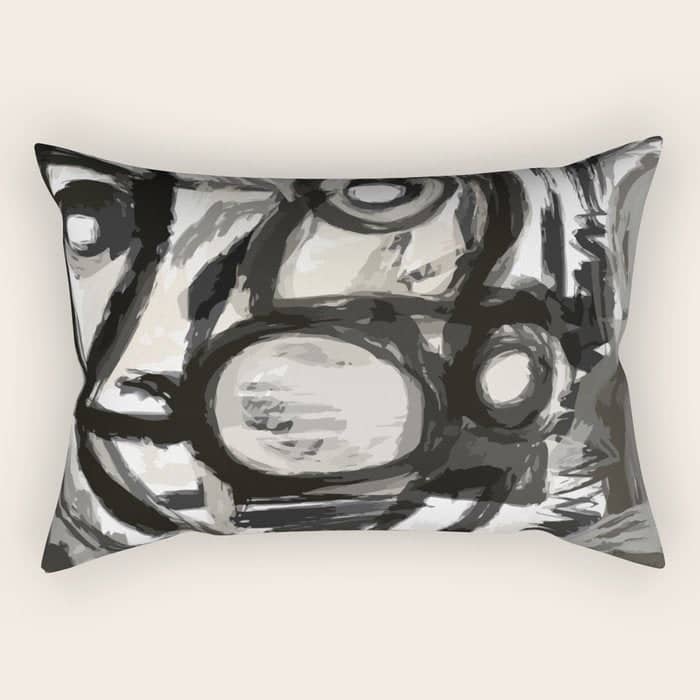 Grey Street Art Graffiti Expressionist Rectangular Pillow