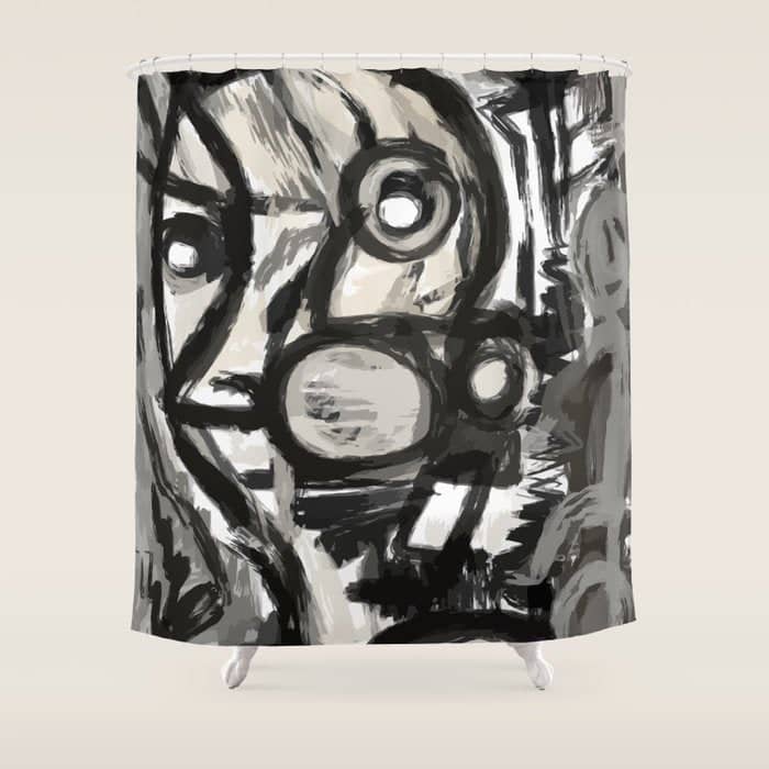 Grey Street Art Graffiti Expressionist Shower Curtain