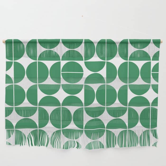 Mid Century Modern Geometric 04 Green Wall Hanging