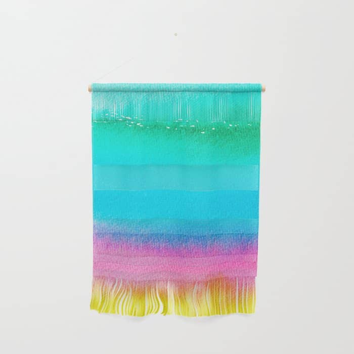 Rainbow, Watercolor Painting Abstract Colorful Fun, Urban Eclectic Contemporary Party Bohemian Wall Hanging